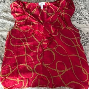 LOFT Red and Gold Women's Top